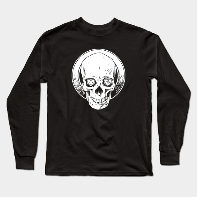 Dungeons and Dragons Skull d20 Long Sleeve T-Shirt by Natural 20 Shirts